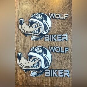 IRON ON WOLF BIKER